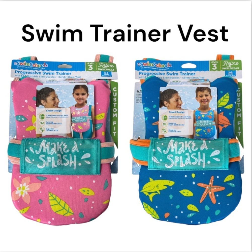 NWT  Swim School Progressive Swim Trainer Level 3 Pink or Blue Ages 2-5 Years